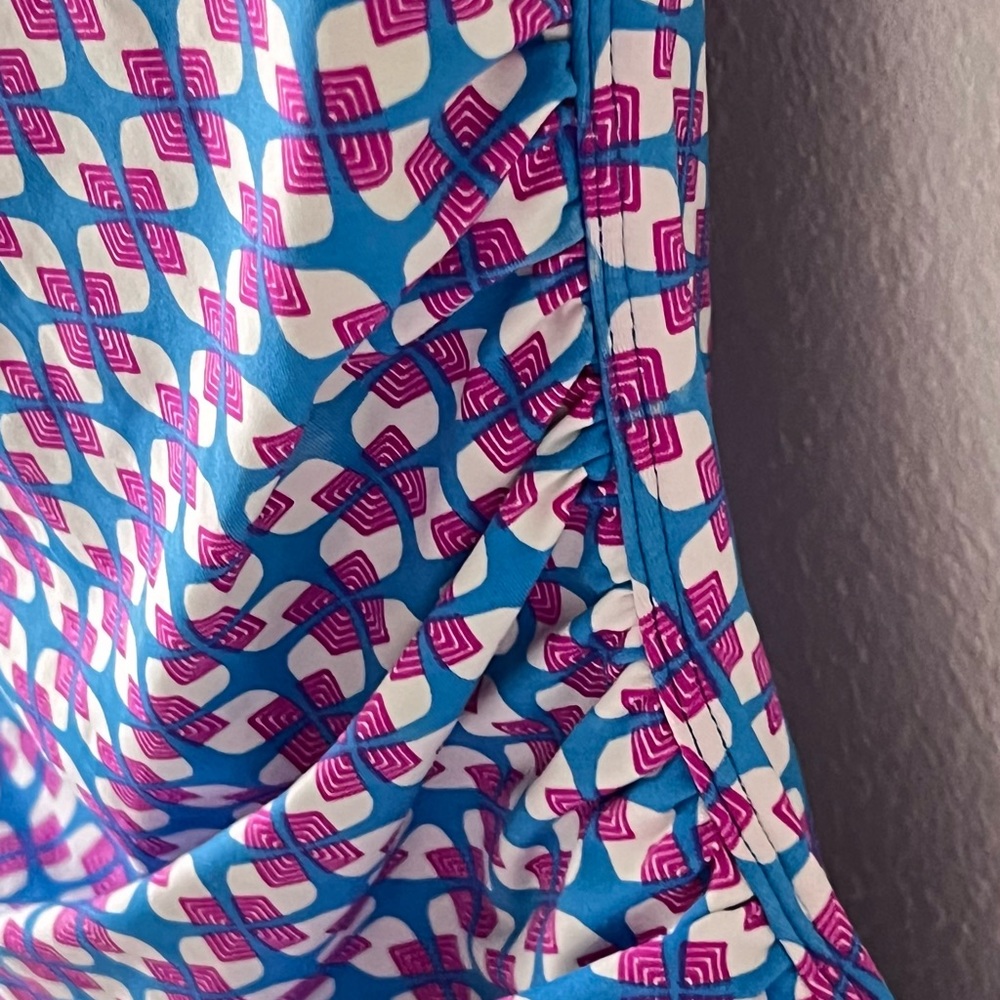 ECHO Design Mid Century Style Retro Geometric One Piece Swimsuit Blue and Purple - Picture 6 of 12